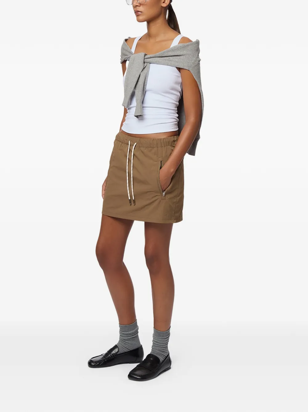 Apparis Ada mini-rok met trekkoord Beige