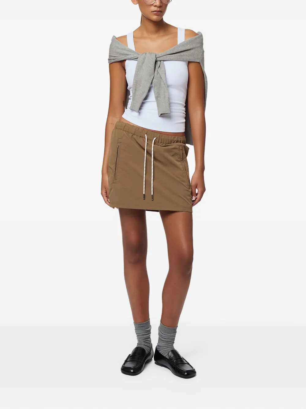  Apparis Ada Drawstring Mini Skirt - Neutrals 