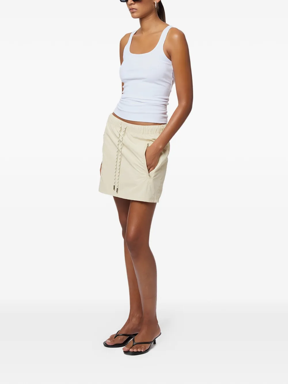 Apparis Ada mini-rok met trekkoord Beige