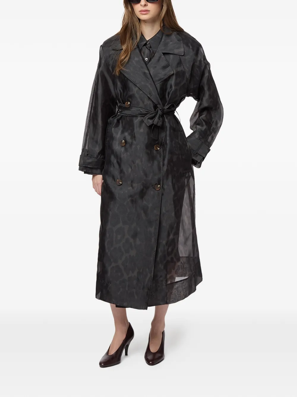  Apparis Lana Belted Trench Coat - Black 
