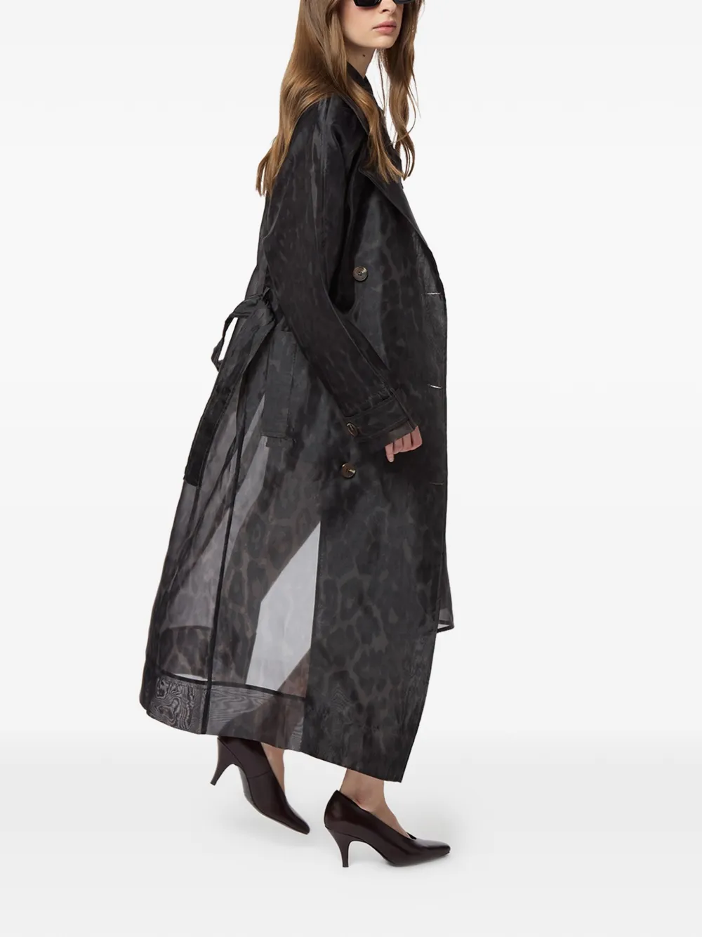 Apparis Lana trenchcoat met ceintuur Zwart