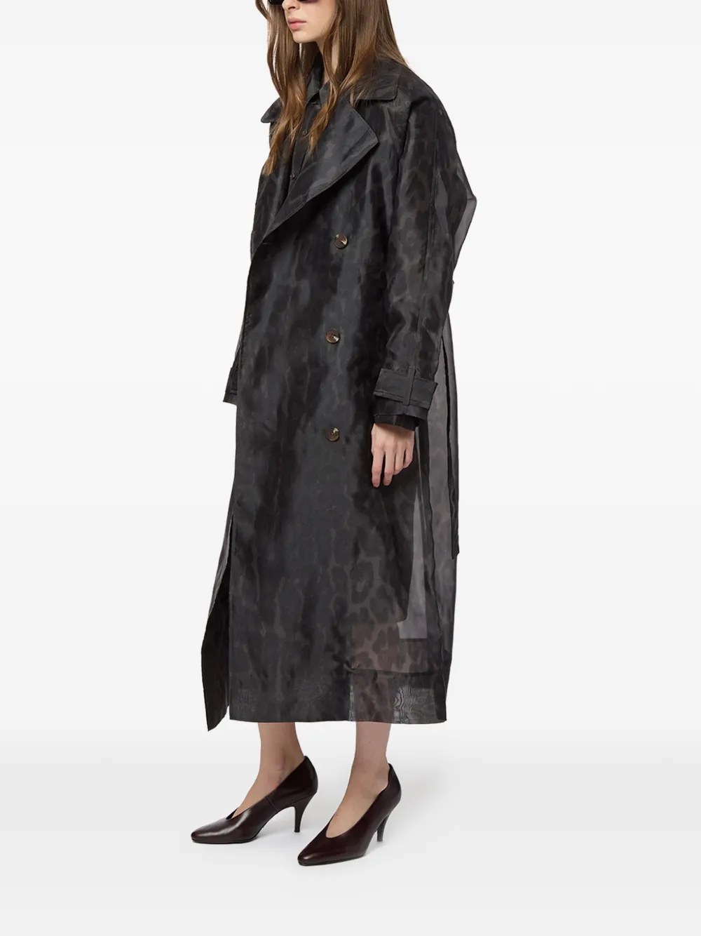 Apparis Lana trenchcoat met ceintuur Zwart