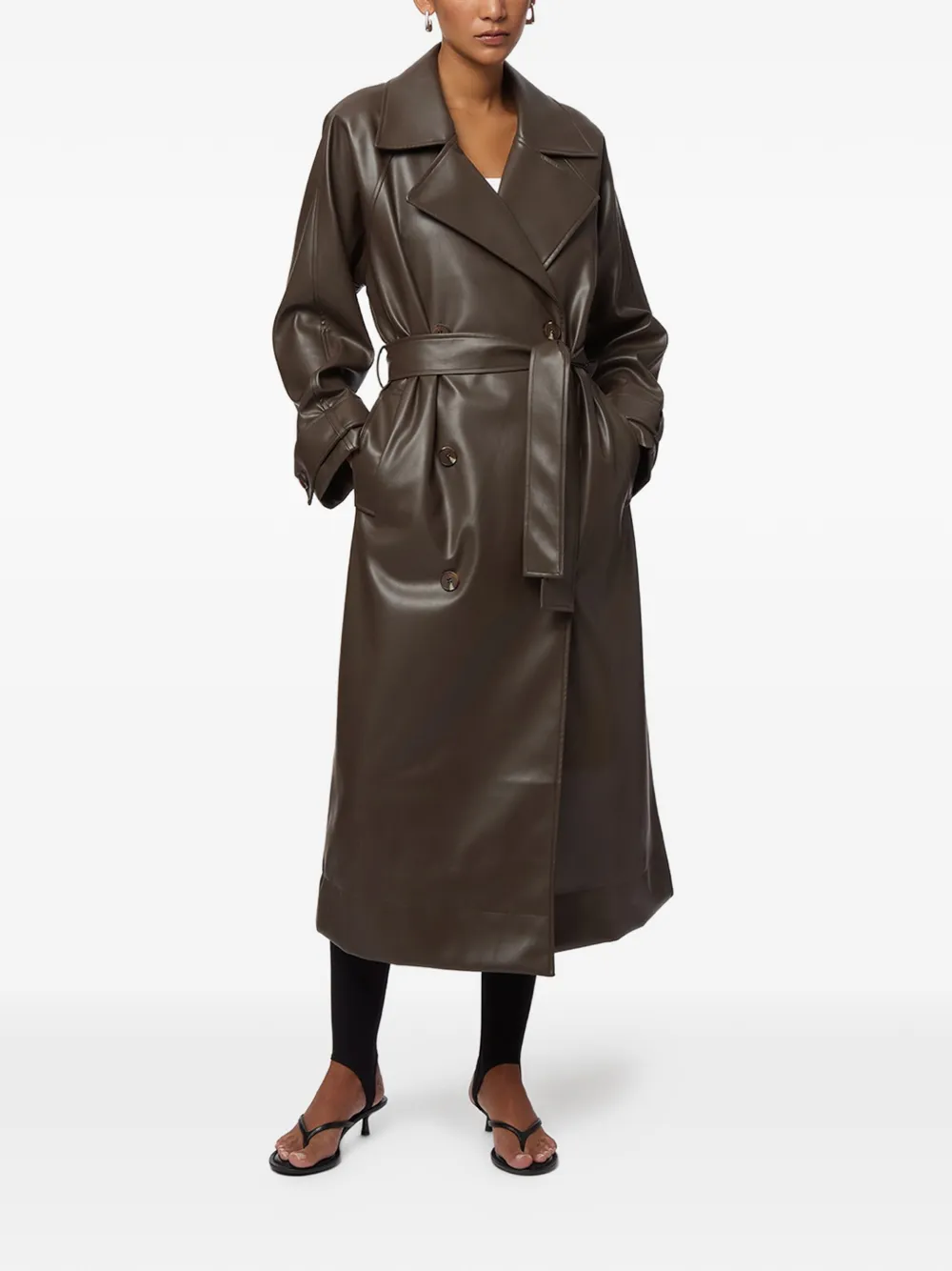  Apparis Lana Belted Trench Coat - Brown 
