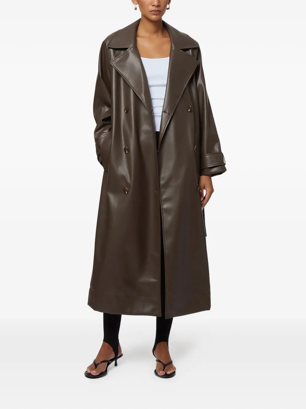  Apparis Lana Belted Trench Coat - Brown 