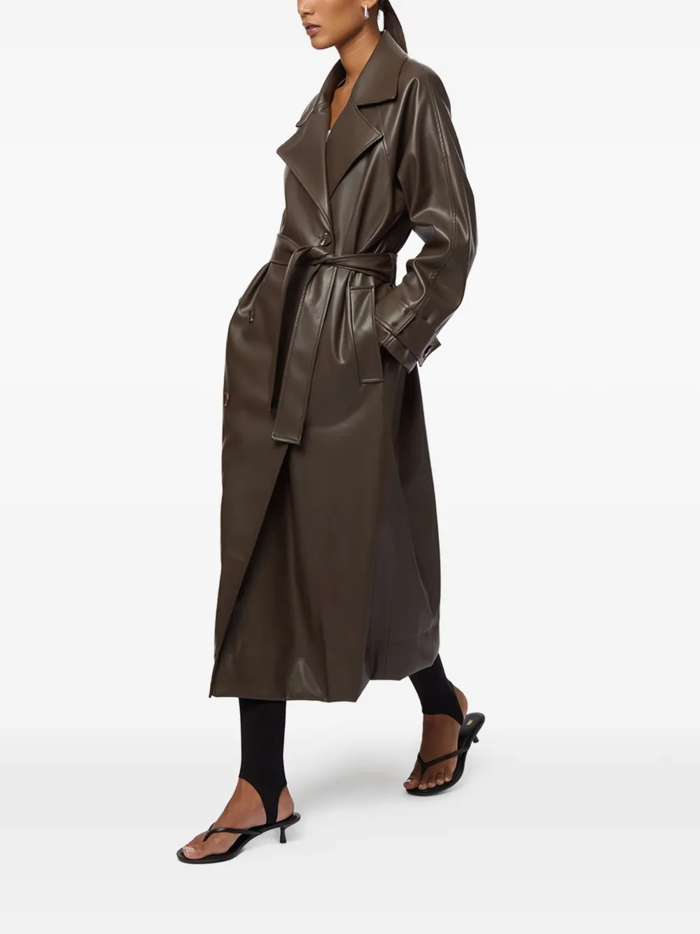 Apparis Lana trenchcoat met ceintuur Bruin