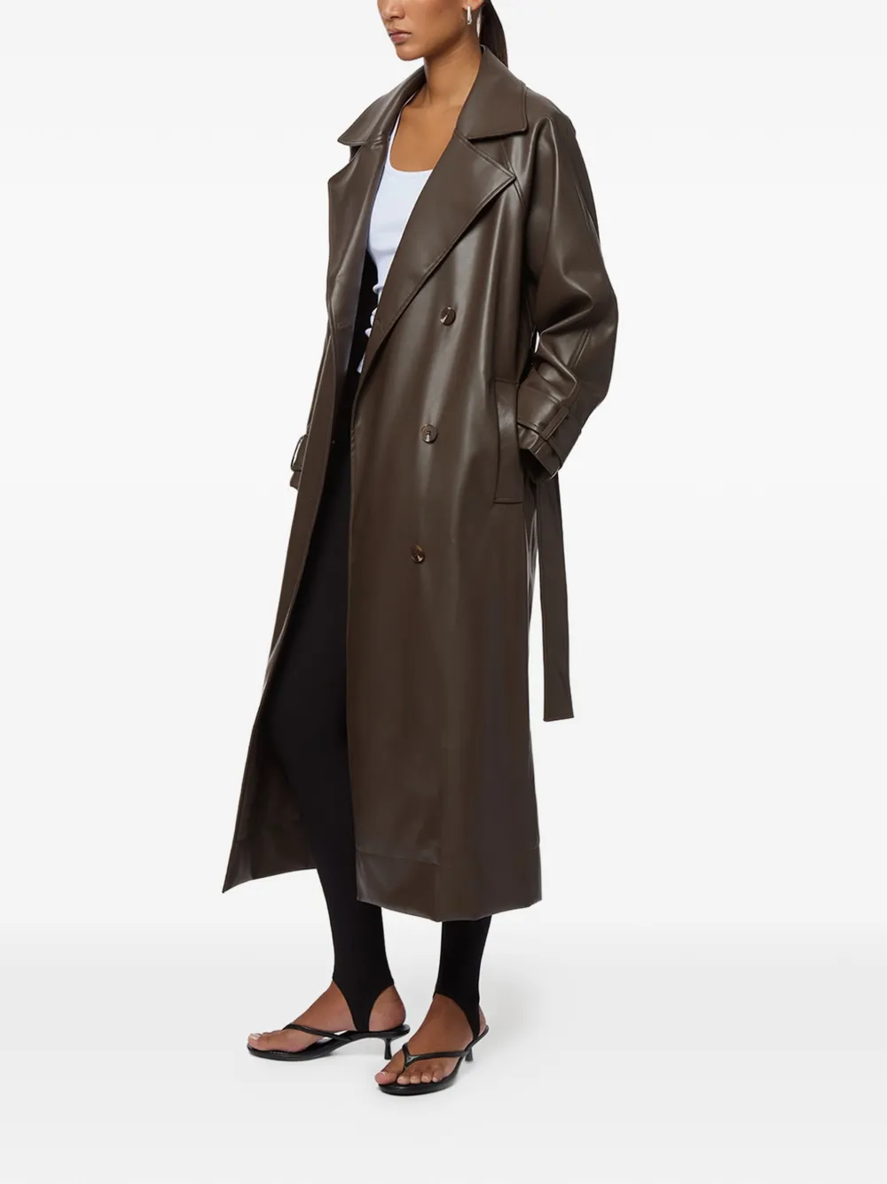 Apparis Lana trenchcoat met ceintuur Bruin