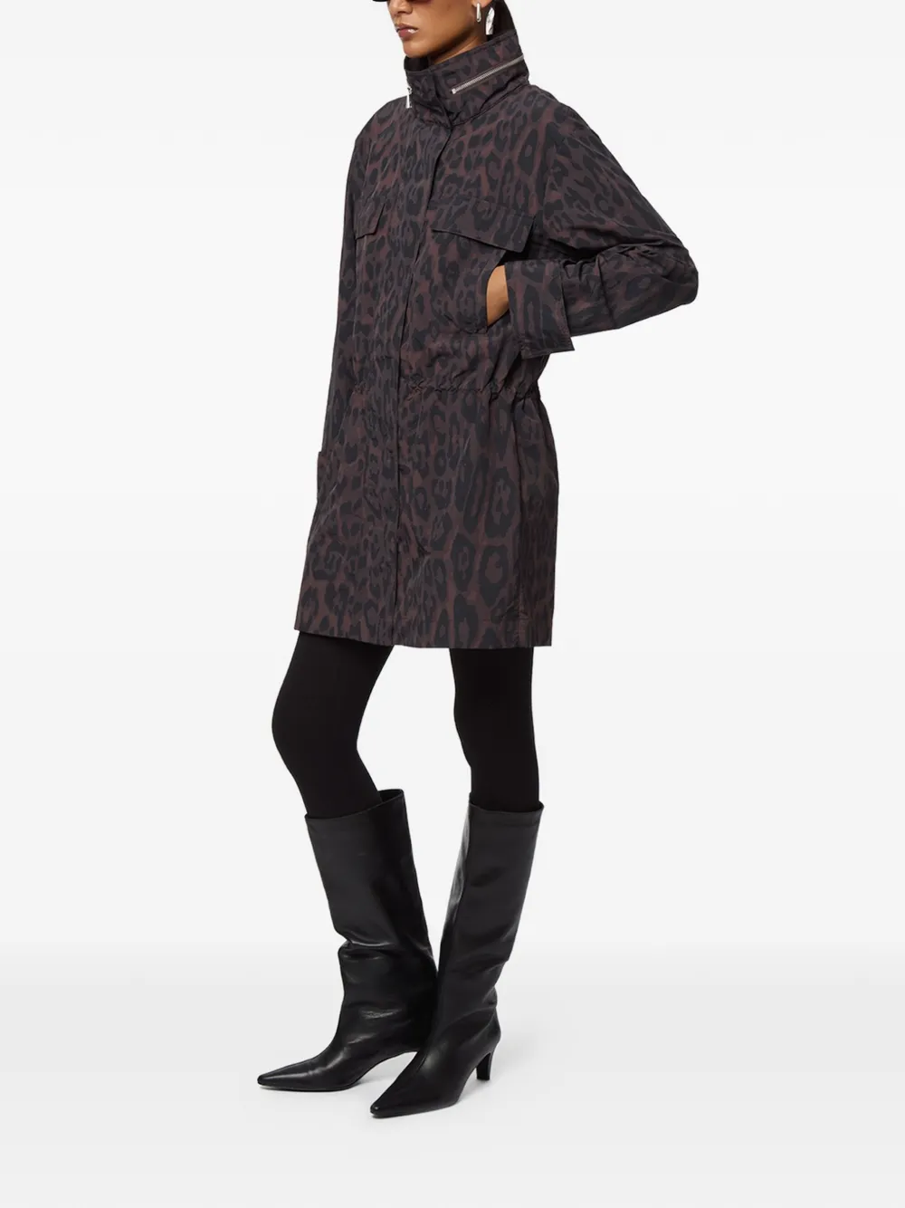 Apparis Bea Leopard-print Raincoat In Brown