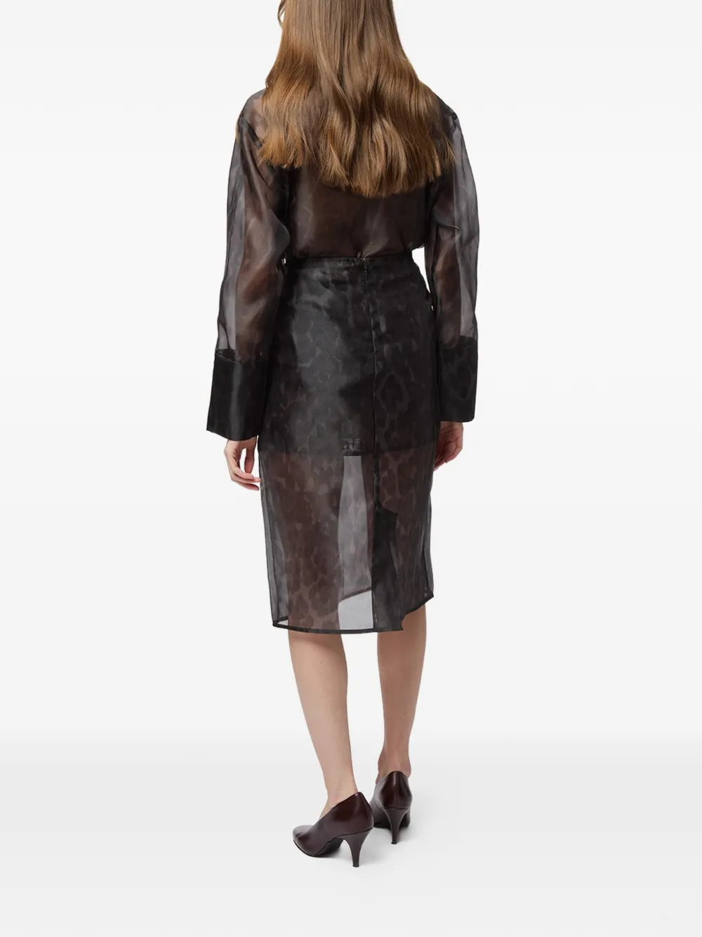 Apparis Tyra midi-rok met luipaardprint Zwart