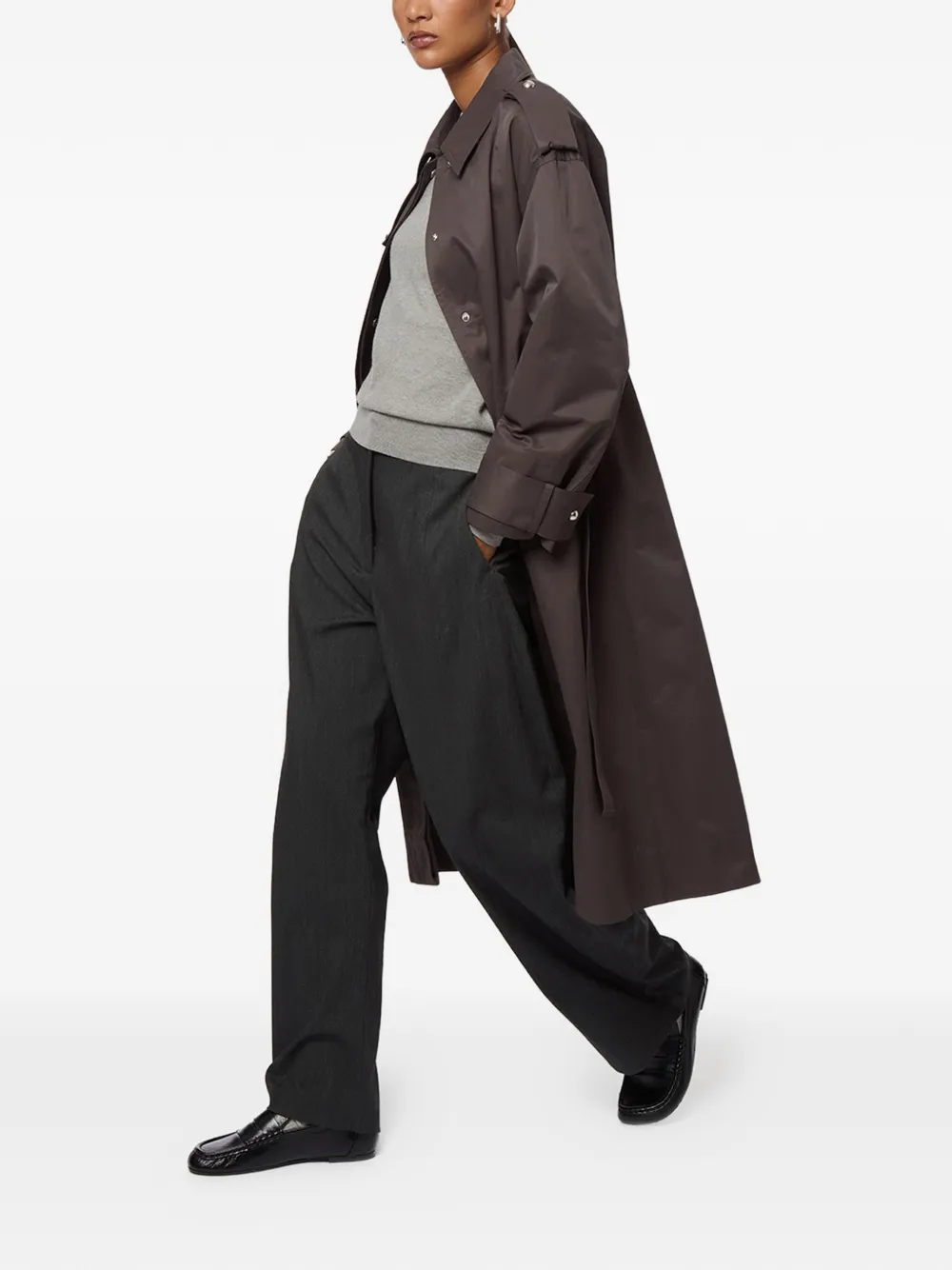 Apparis Joan trenchcoat met ceintuur Zwart
