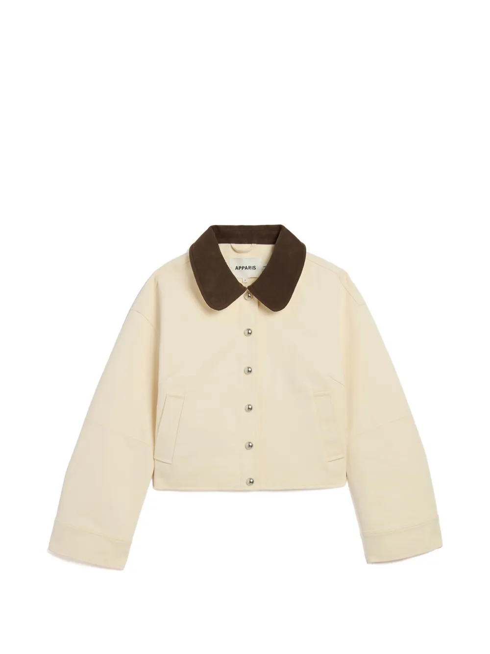 Apparis Ella Canvas Cropped Jacket In Neutral