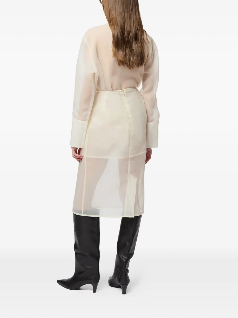 Apparis Tyra organza midi-rok Beige
