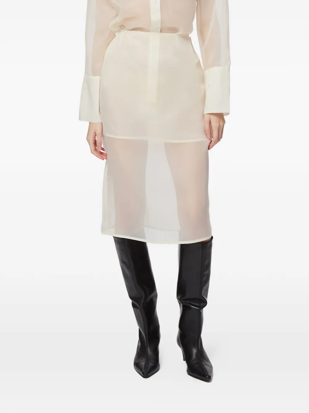 Apparis Tyra organza midi-rok Beige