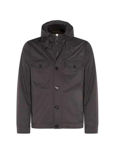 Moorer buttoned hooded jacket