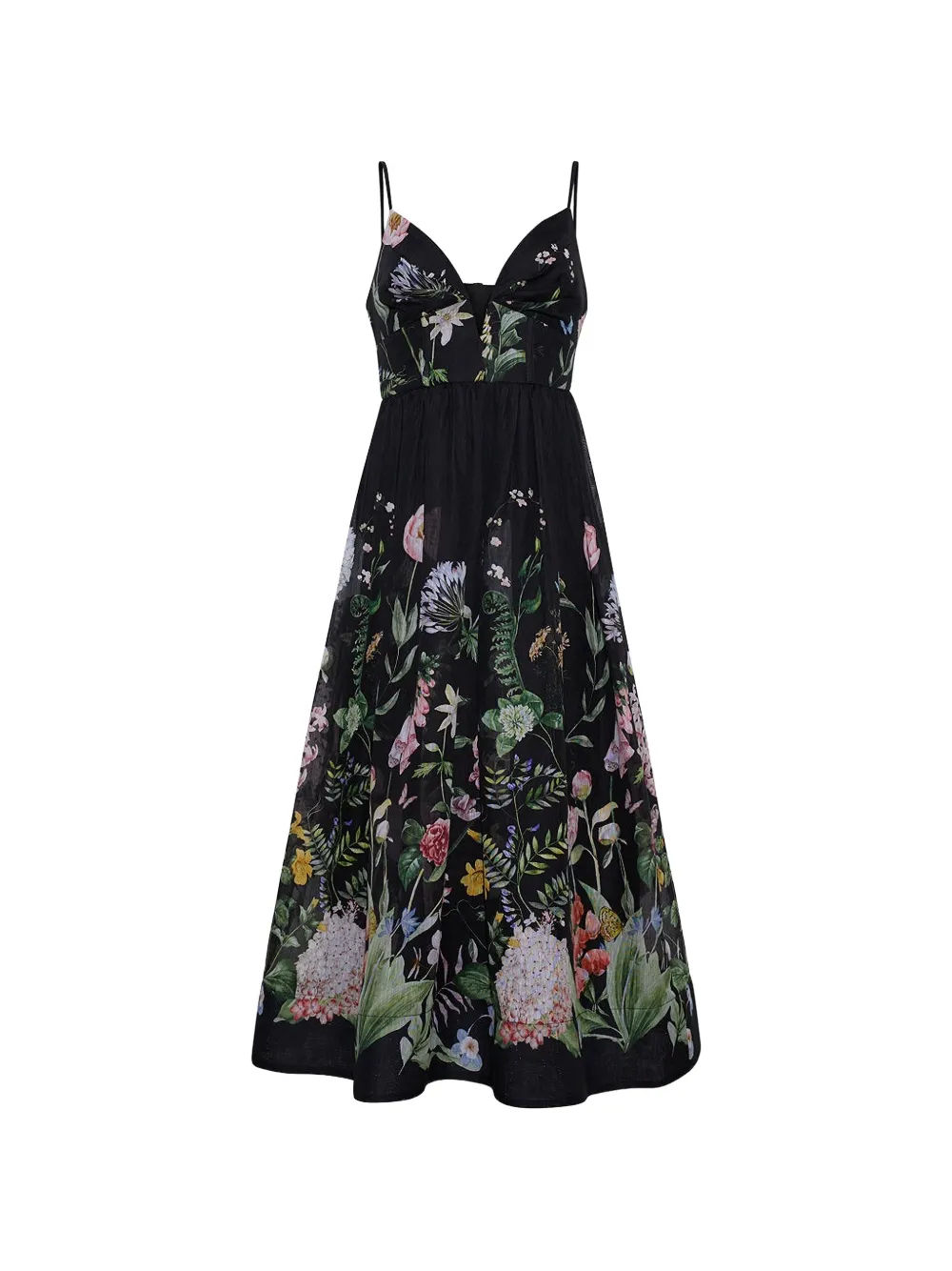 Cara Cara Pero floral midi dress - Nero