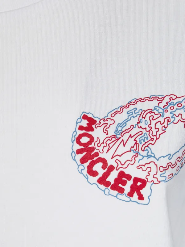モンクレール ロゴ エンブロイダリー Tシャツ 8C000 05 899H5 Moncler エンブロイダリー Tシャツ | ホワイト | FARFETCH JP