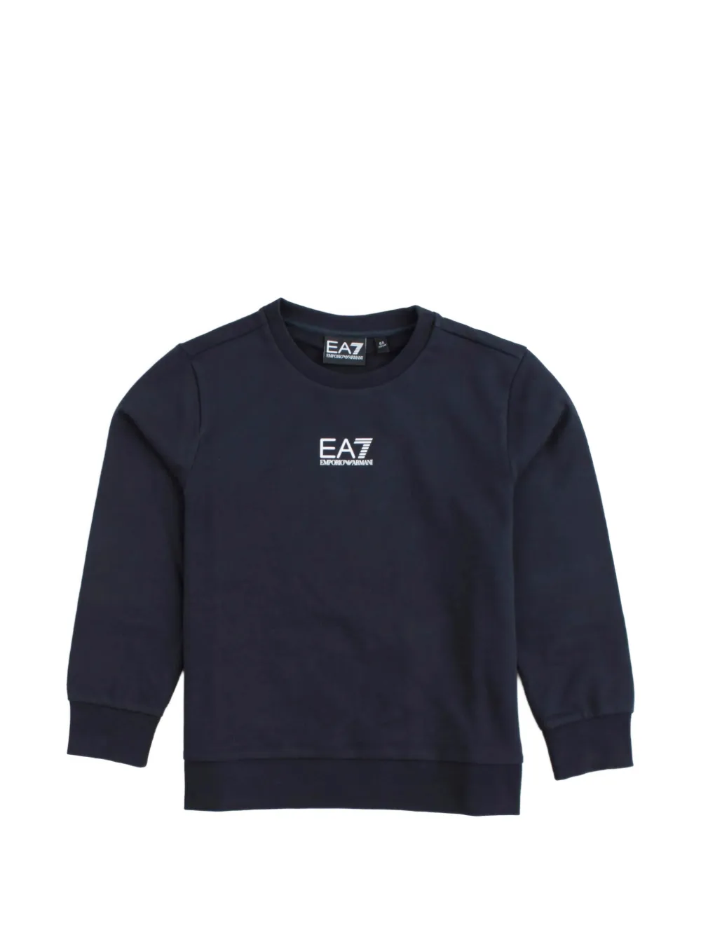 Ea7 Logo Cotton Sweater In Blue