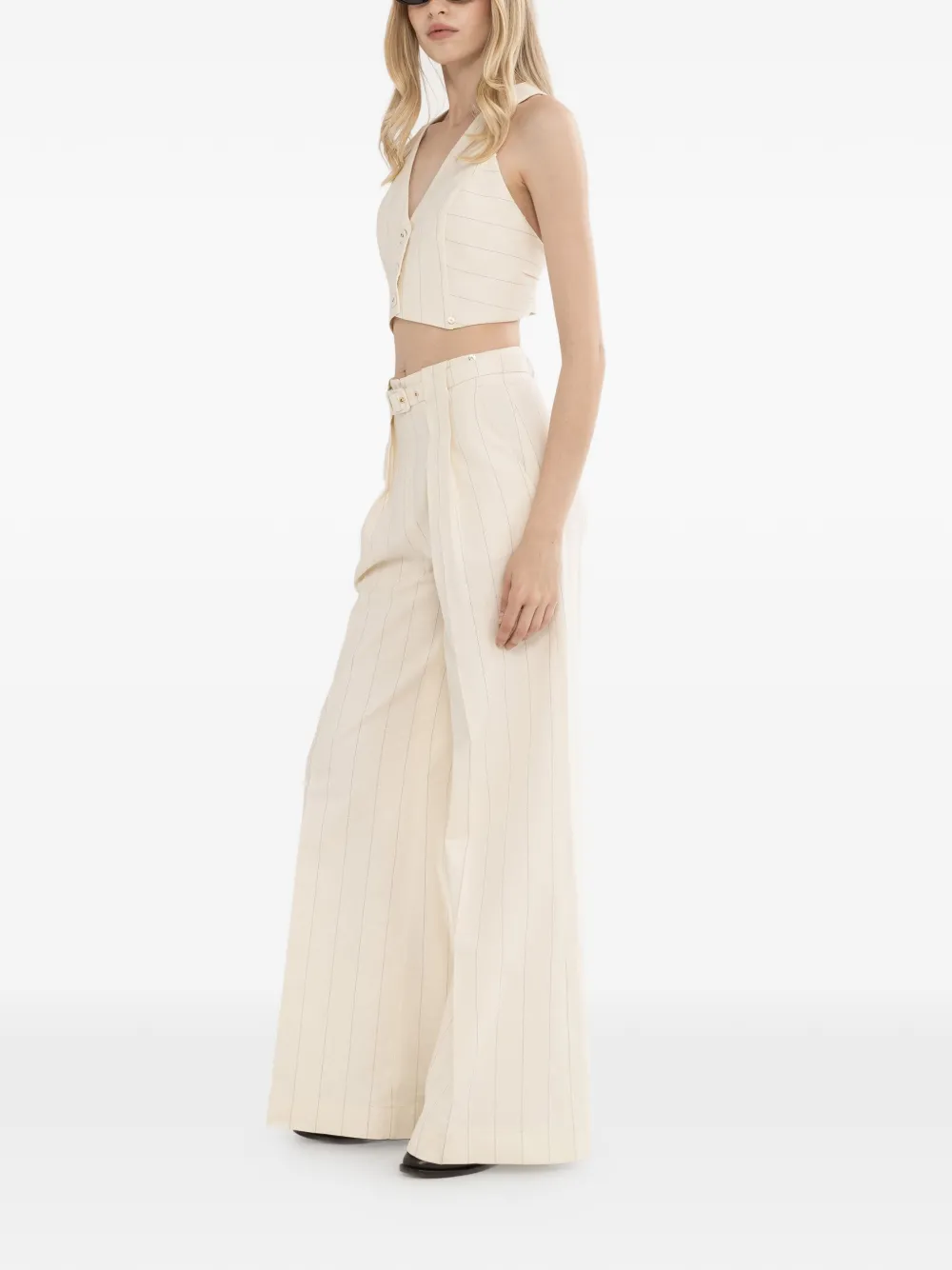 NISSA Cropped gilet Beige