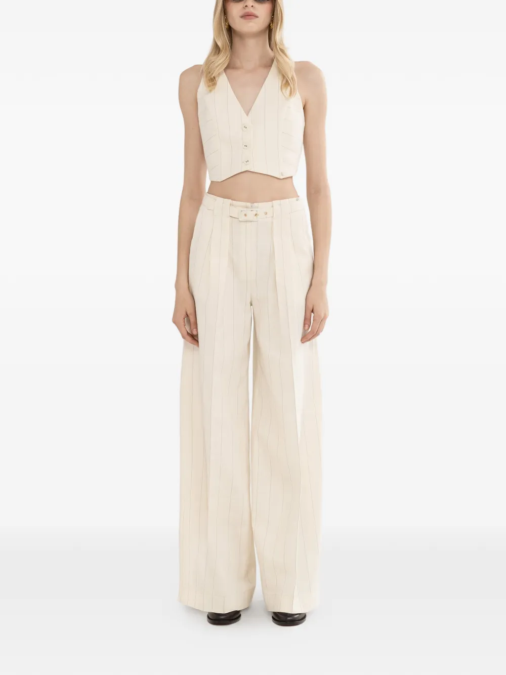 NISSA Cropped gilet Beige
