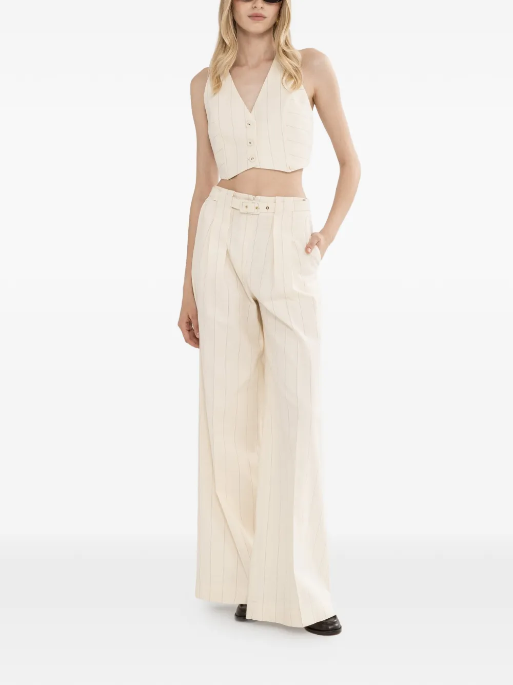 NISSA Cropped gilet Beige