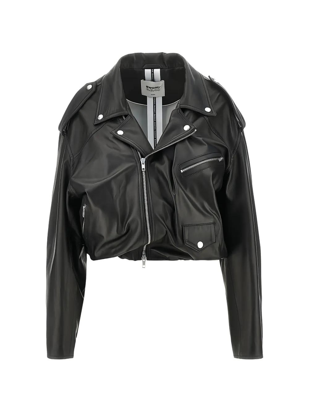 Sword 6.6.44 Balloon-fit Biker Jacket In Black