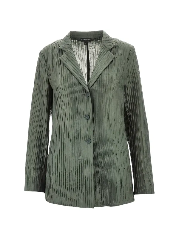 Emporio Armani Pleated Blazer in Green