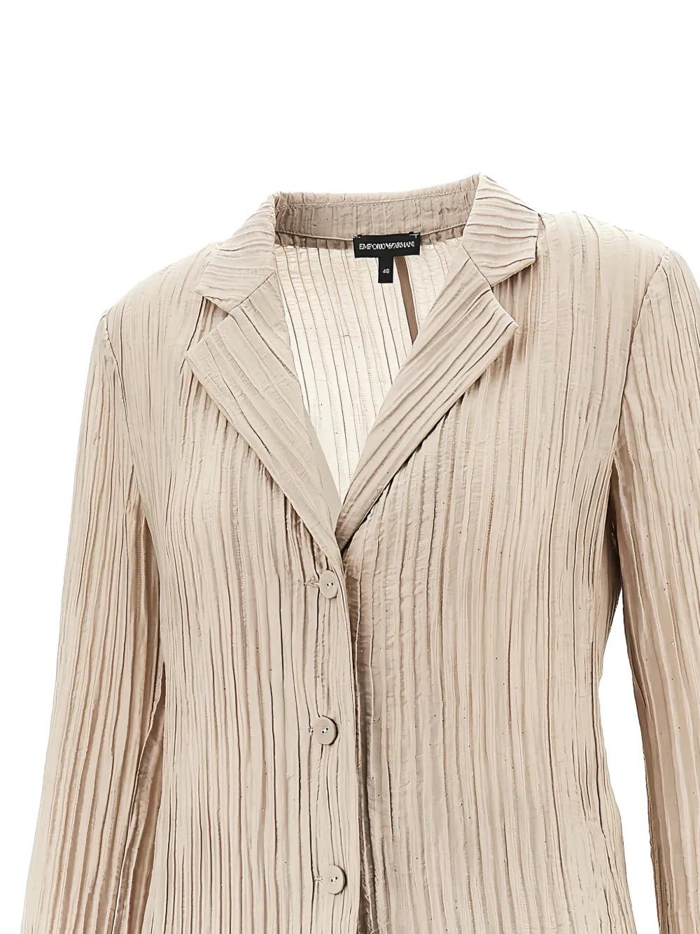 Emporio Armani Geplooide blazer met enkele rij knopen Beige