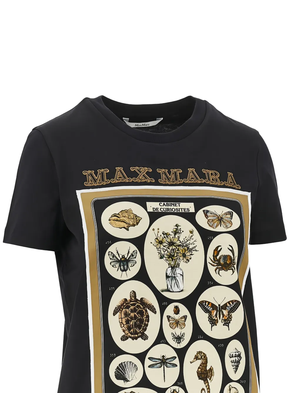 Max Mara Mxmspadino T-shirt met grafische print Zwart