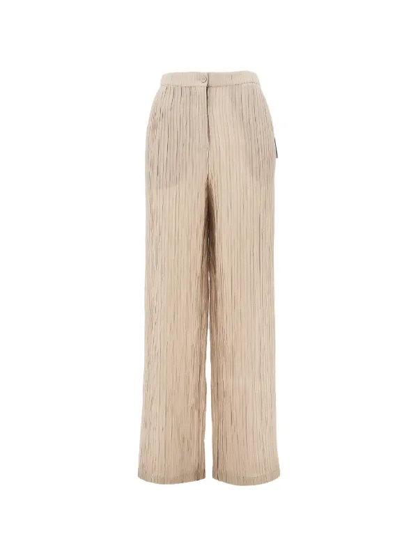 Emporio Armani Button-fastening Trousers in Neutrals