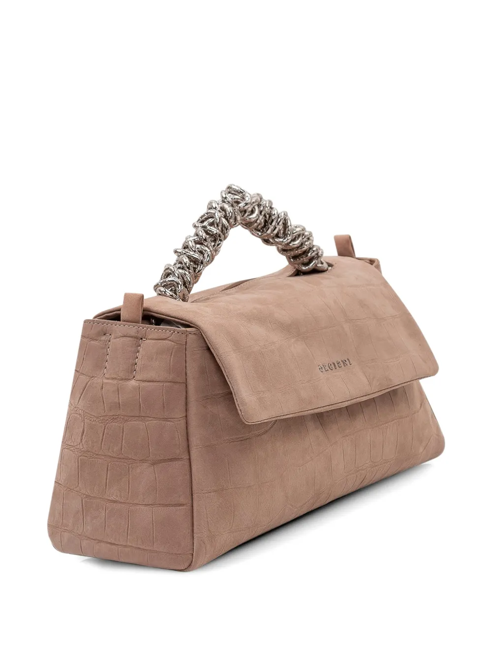  Orciani Croc Effect Twisted Handle Tote Bag - Neutrals 