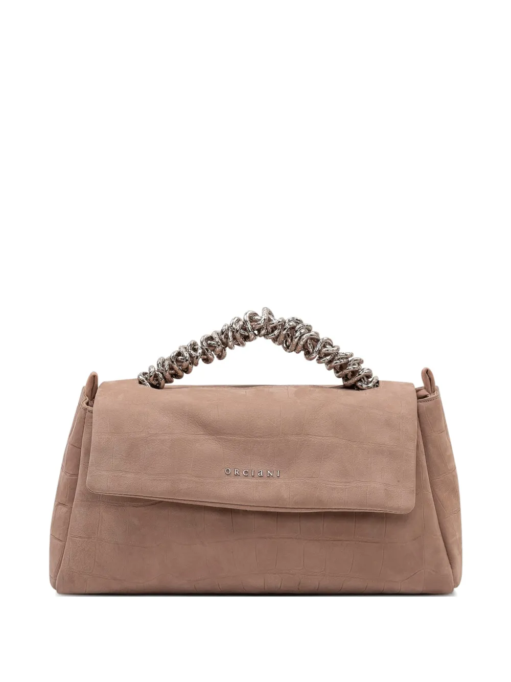 Orciani croc effect twisted handle tote bag - Toni neutri