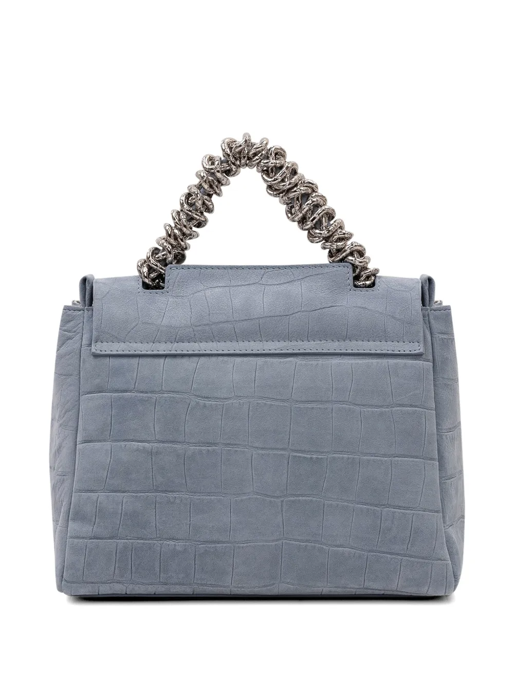  Orciani Crocodile-effect Chain Handle Tote Bag - Blue 
