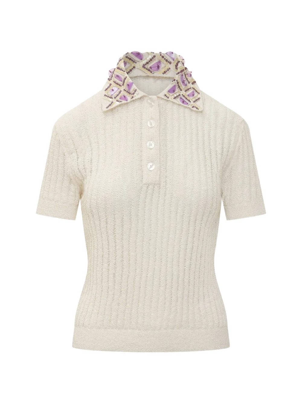 DES PHEMMES embroidered polo - Toni neutri