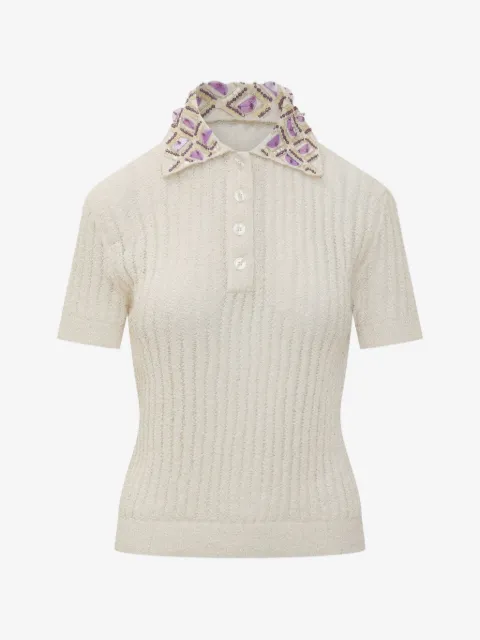 DES PHEMMES playera tipo polo bordada