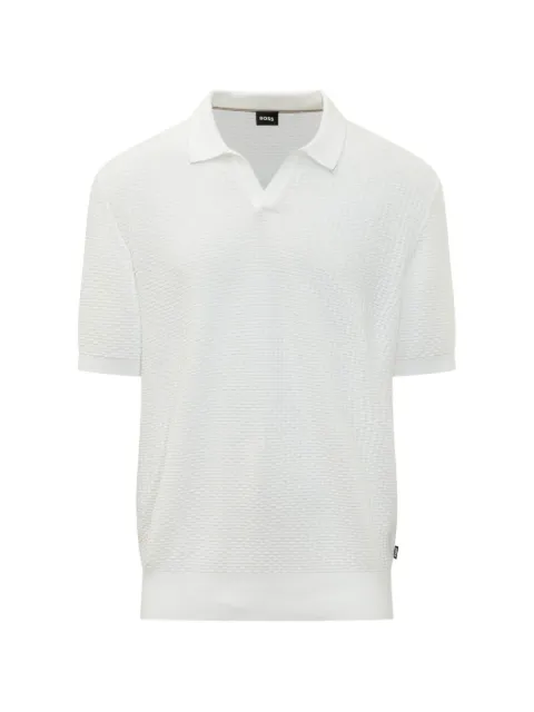 BOSS waffle-knit short-sleeve polo