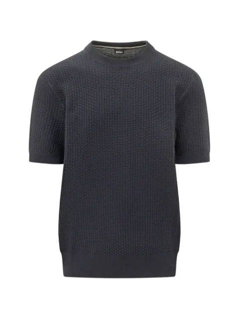 BOSS waffle-knit cotton sweater