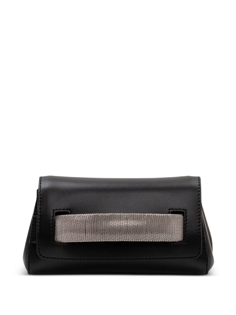Orciani chain detail gossip clutch bag - Nero