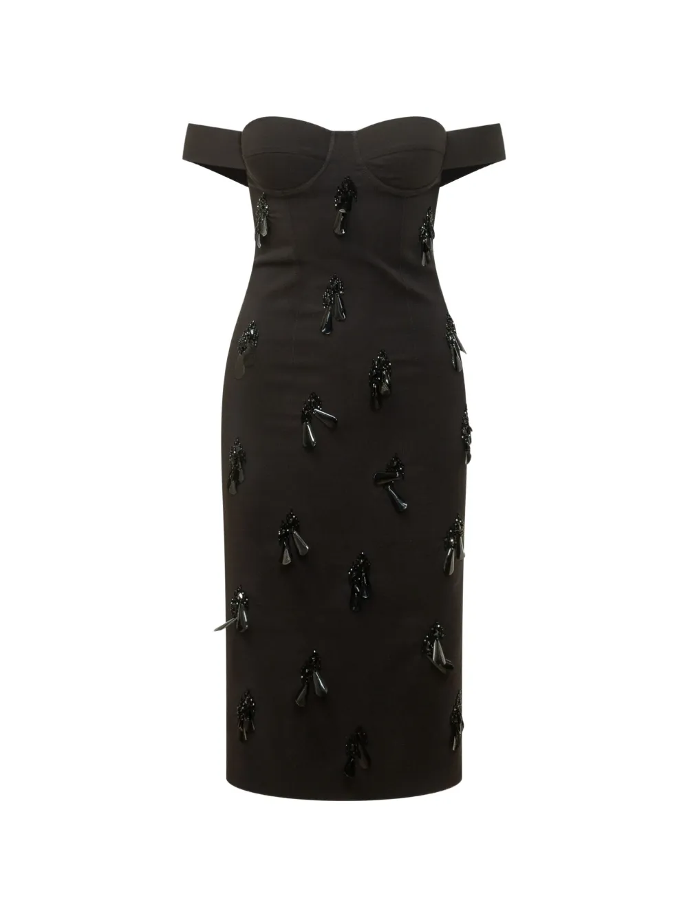 DES PHEMMES off-shoulder bustier dress - Nero