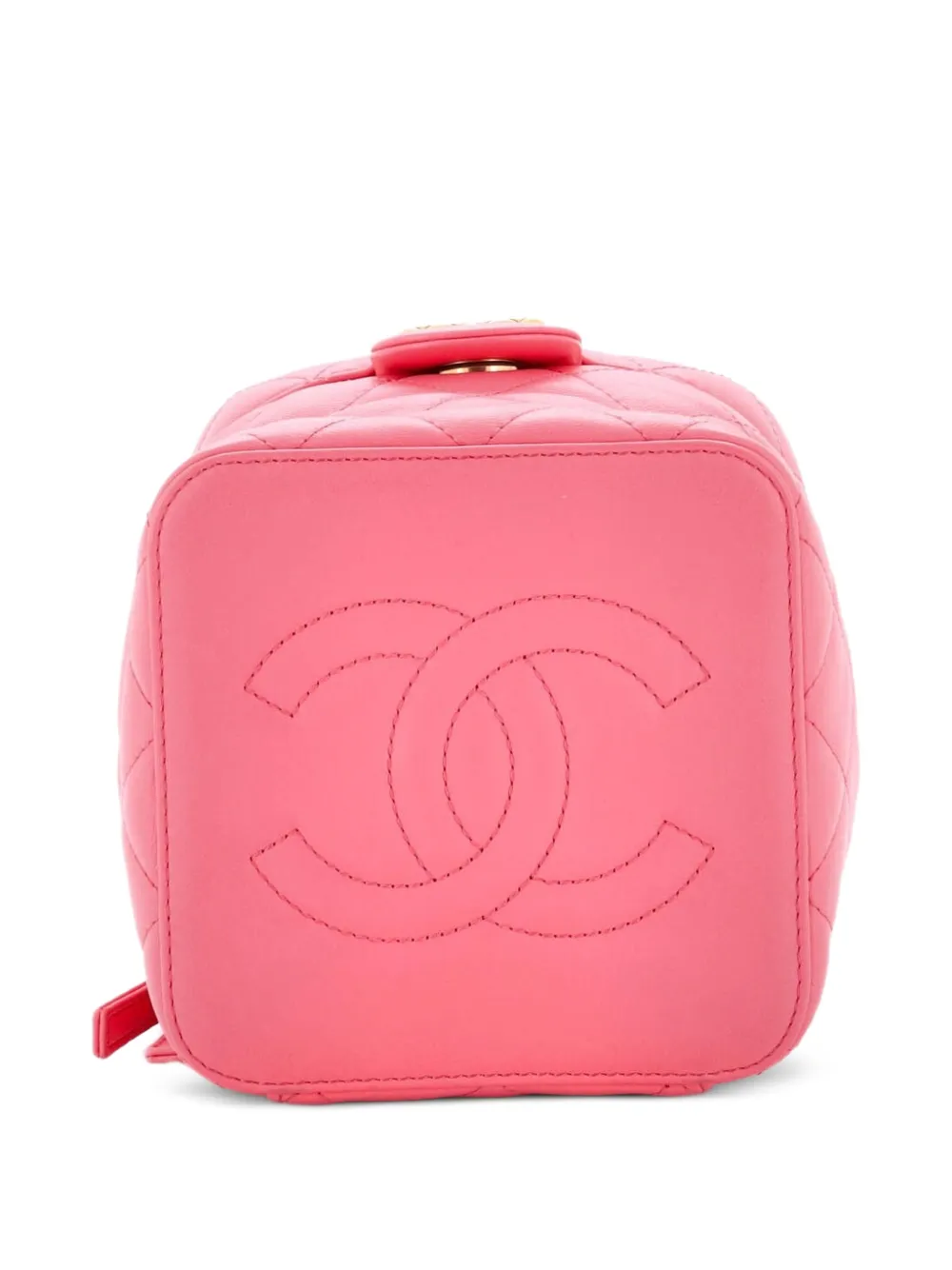 Chain Bar Vanity Case With Chain Quilted Calfskin Small Crossbody Bag
