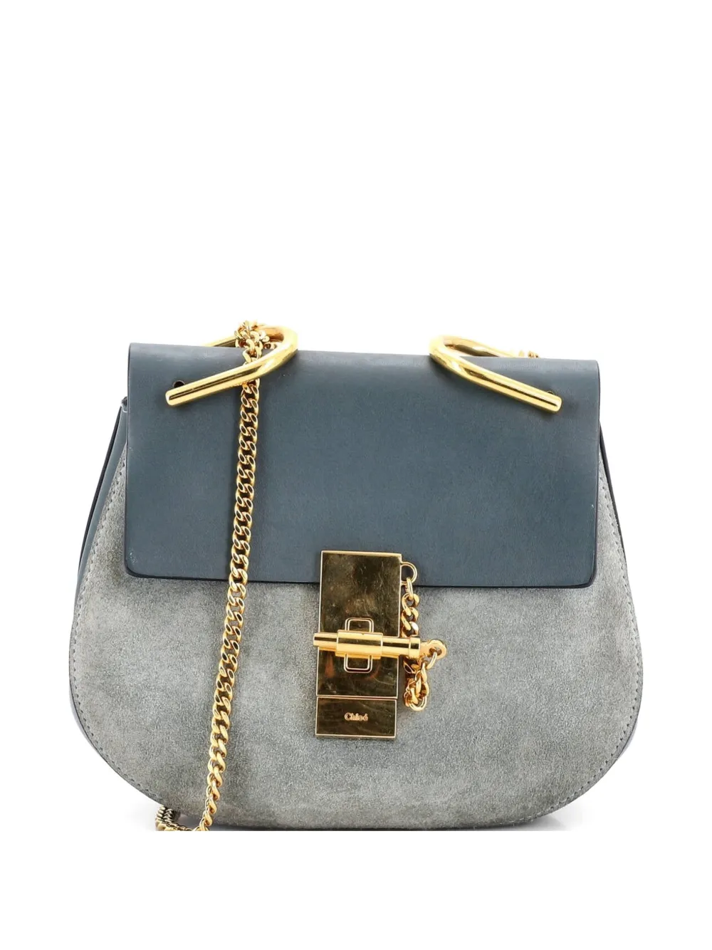 Chloé Pre-Owned Drew Leather and Suede Mini crossbody bag - Blu