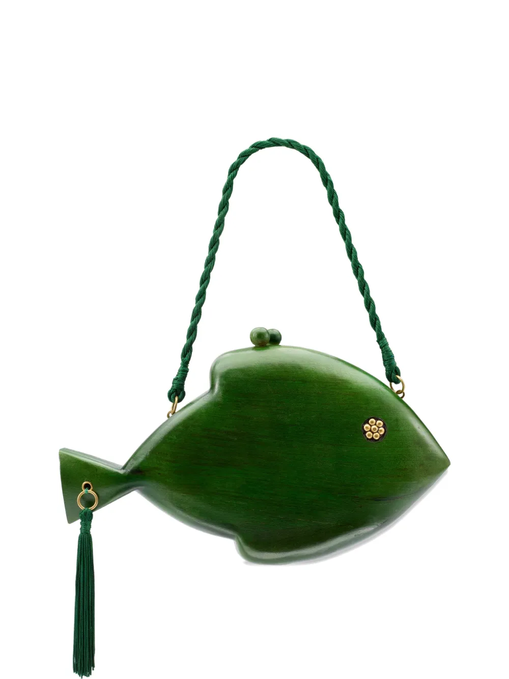 Simon Miller fish-shape clutch bag - Verde