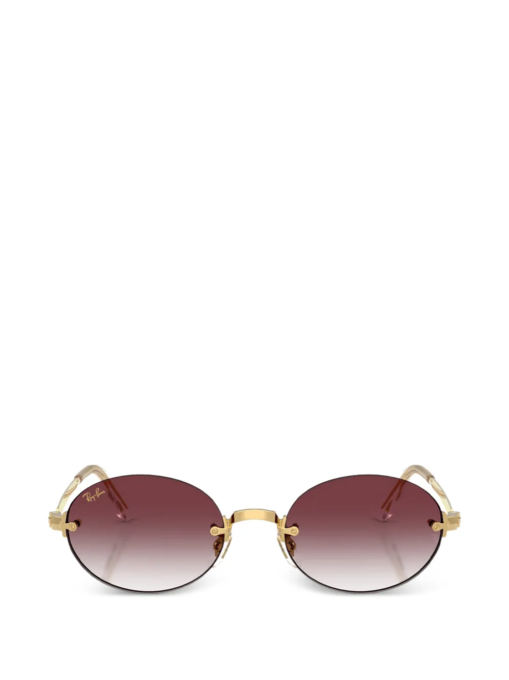 Ray-Ban x A$AP Occhiali da sole Rocky ovali con montatura a giorno - Oro