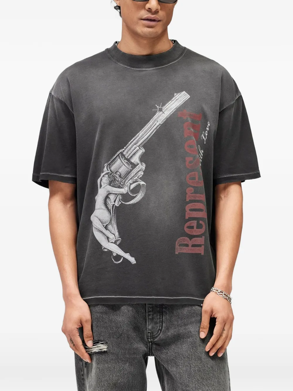 Represent T-shirt met print Grijs