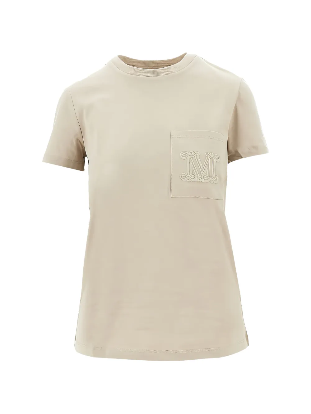 Max Mara pocket embroidered T-shirt - Toni neutri
