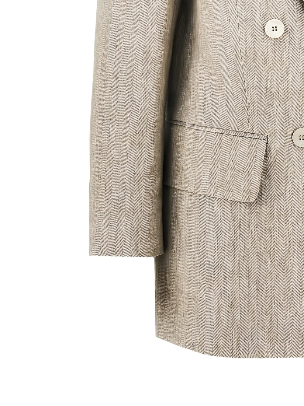 Max Mara Olimpia blazer met dubbele rij knopen Beige