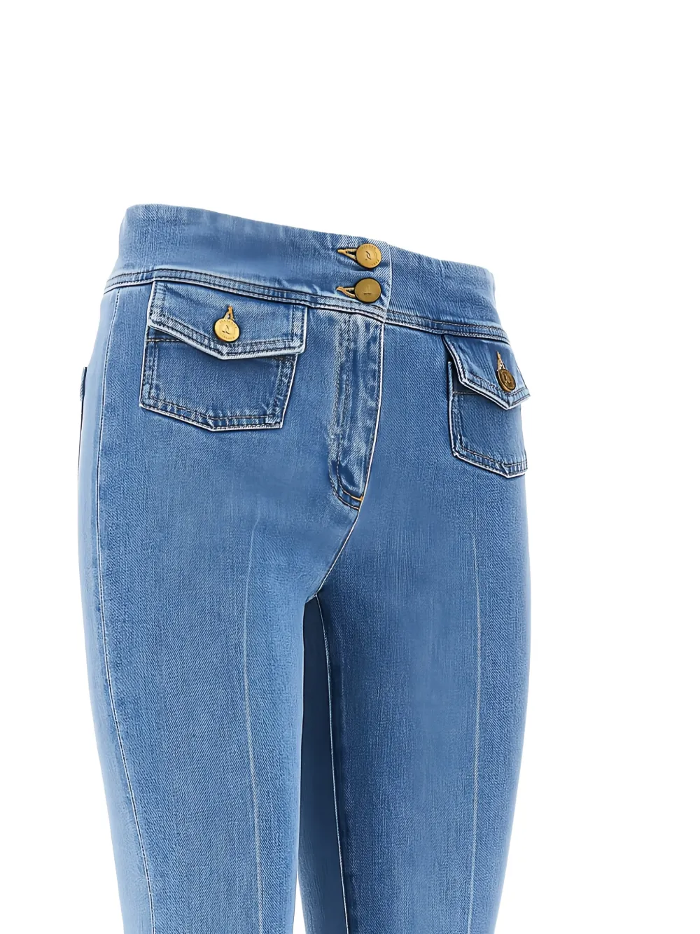  Seafarer Button Flared Jeans - Blue 