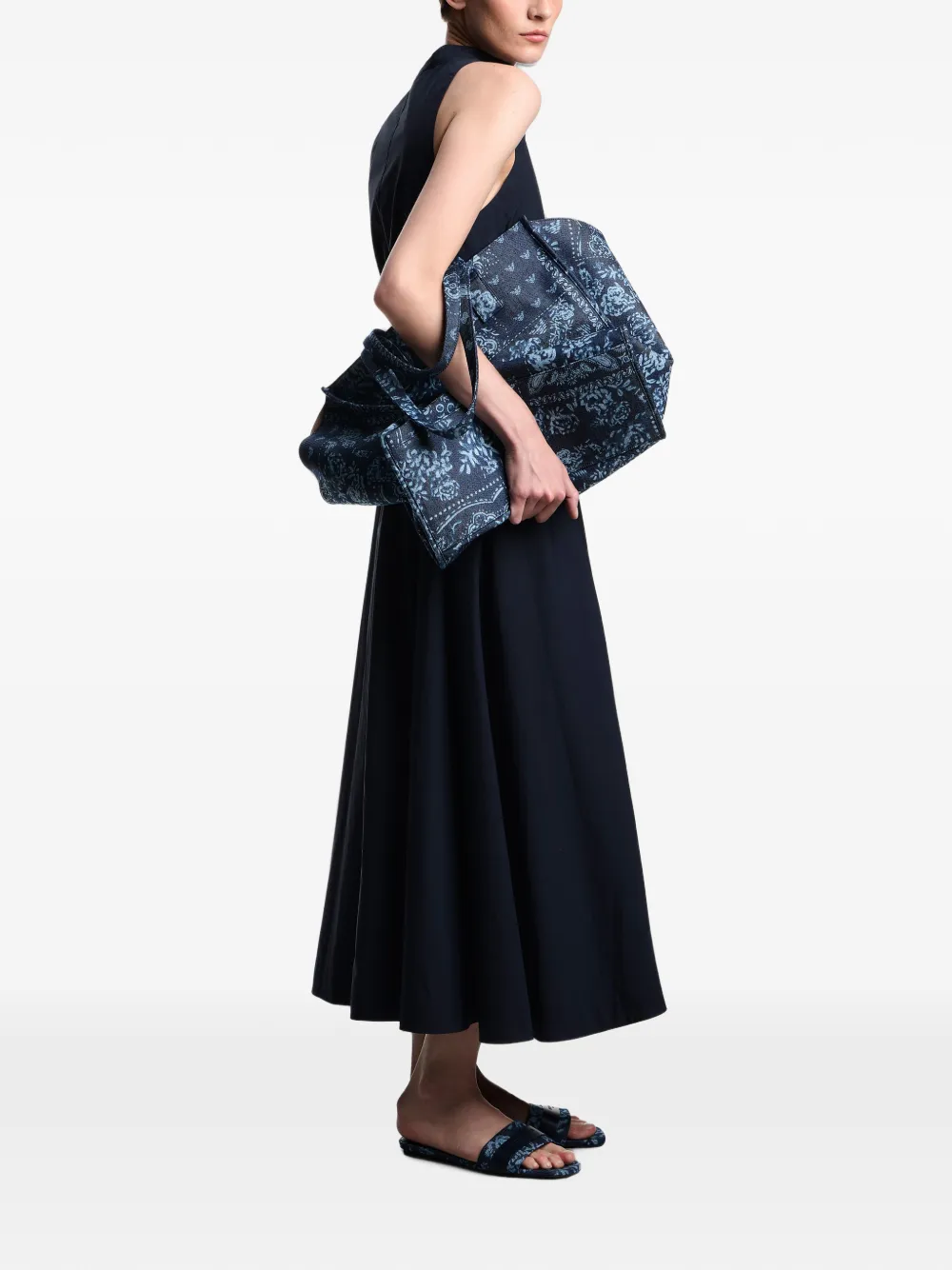 Emporio Armani Mouwloze maxi-jurk Blauw