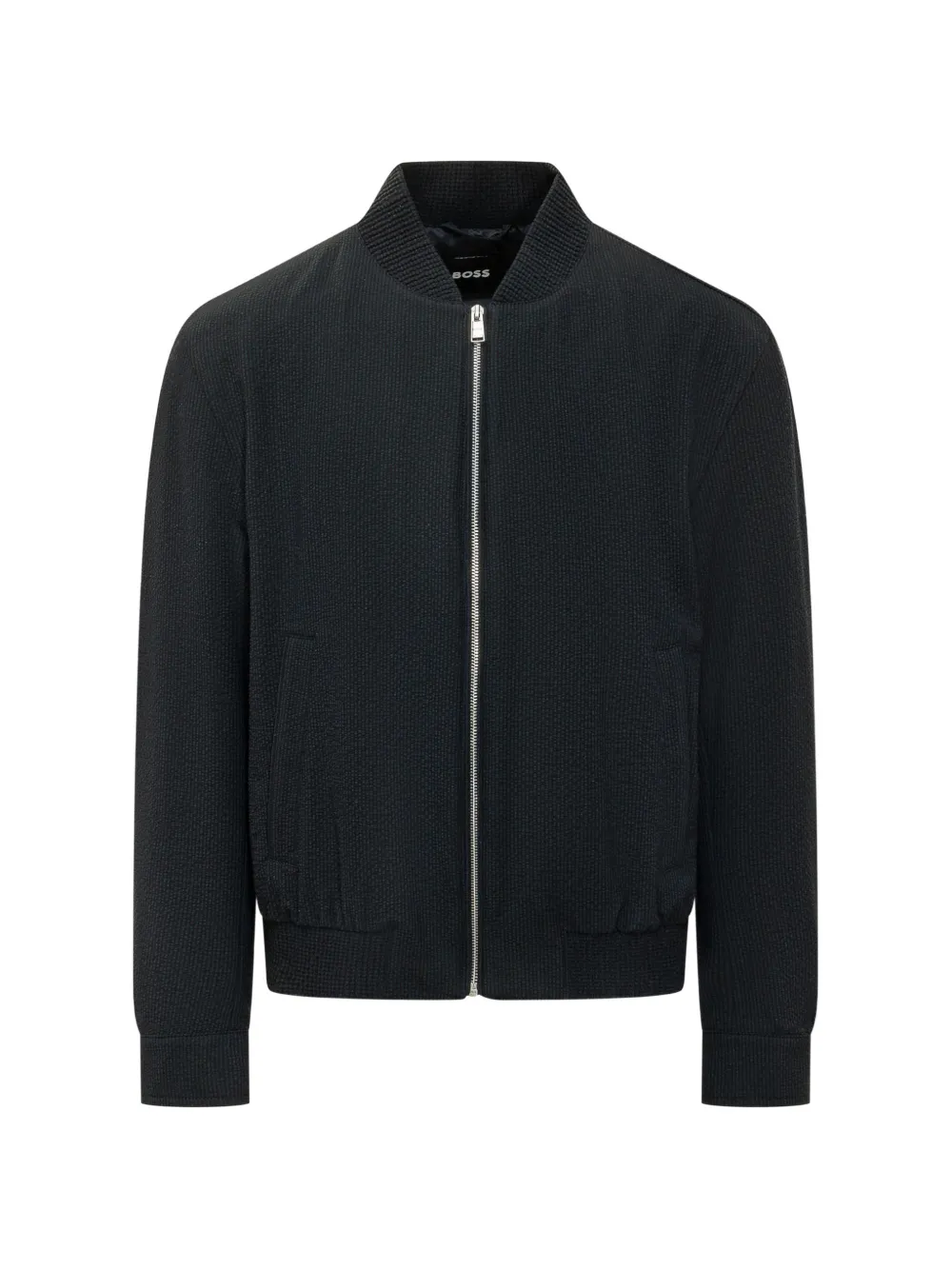 BOSS textured zip jacket - Blu