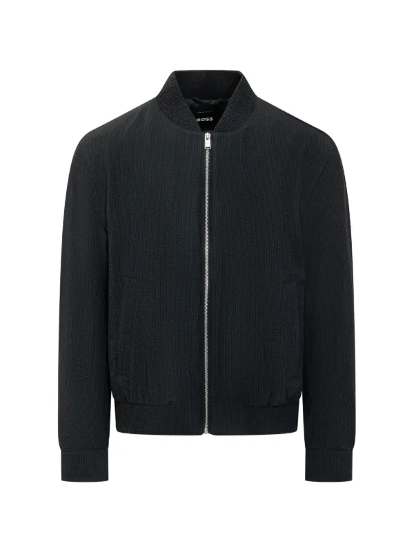 BOSS Textured Zip Jacket | Blue | FARFETCH