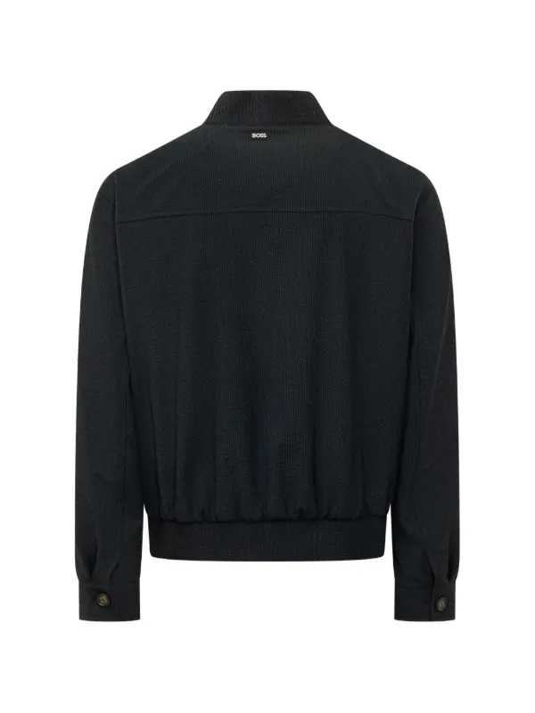 BOSS Textured Zip Jacket | Blue | FARFETCH