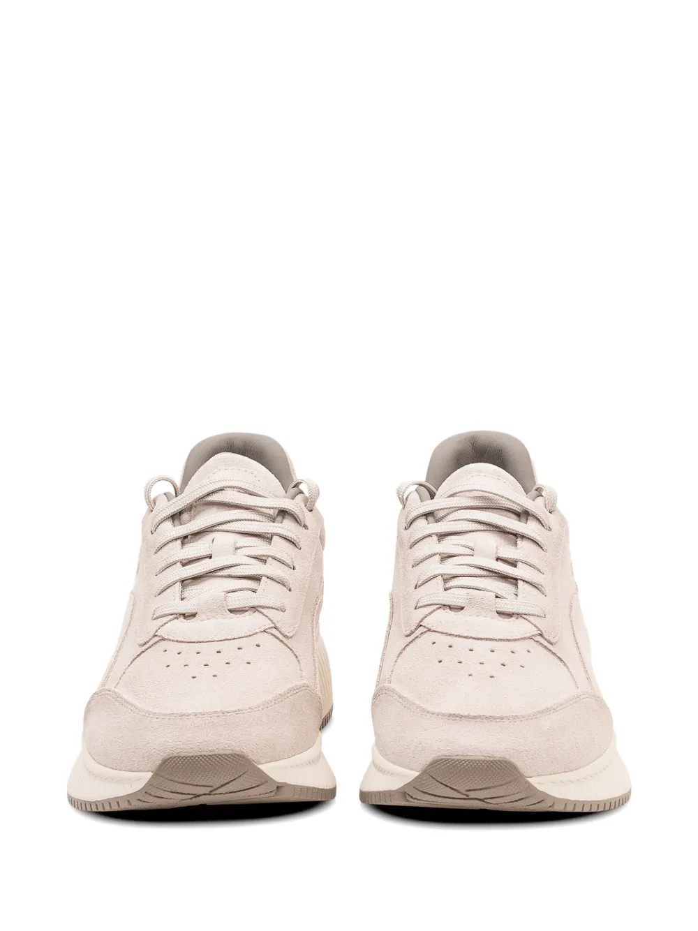 BOSS Evo Run panelled suede sneakers Beige